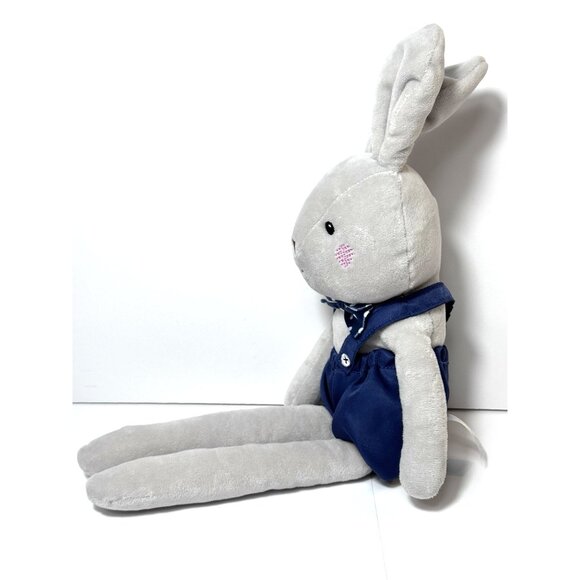 Spark Create Imagine Rabbit & Lamb Plush Rattle Bowtie Gray Blue Lot of 2 - Picture 6 of 14